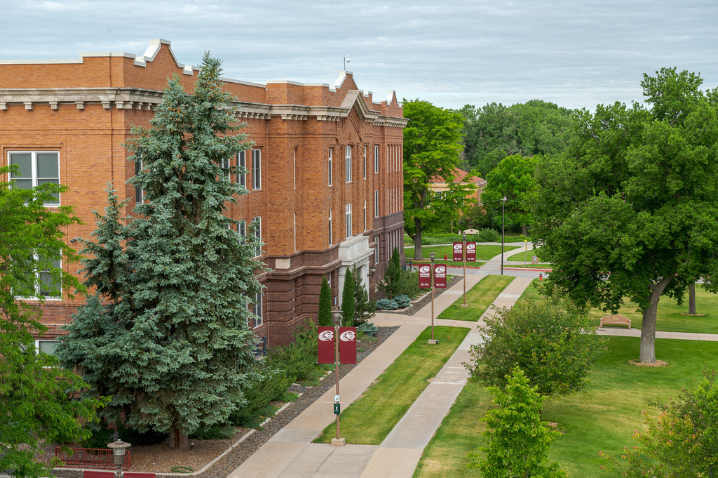 CSC's Old Admin overhead shot of campus