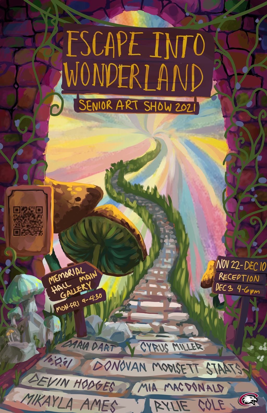 The art show Escape to Wonderlands Poster