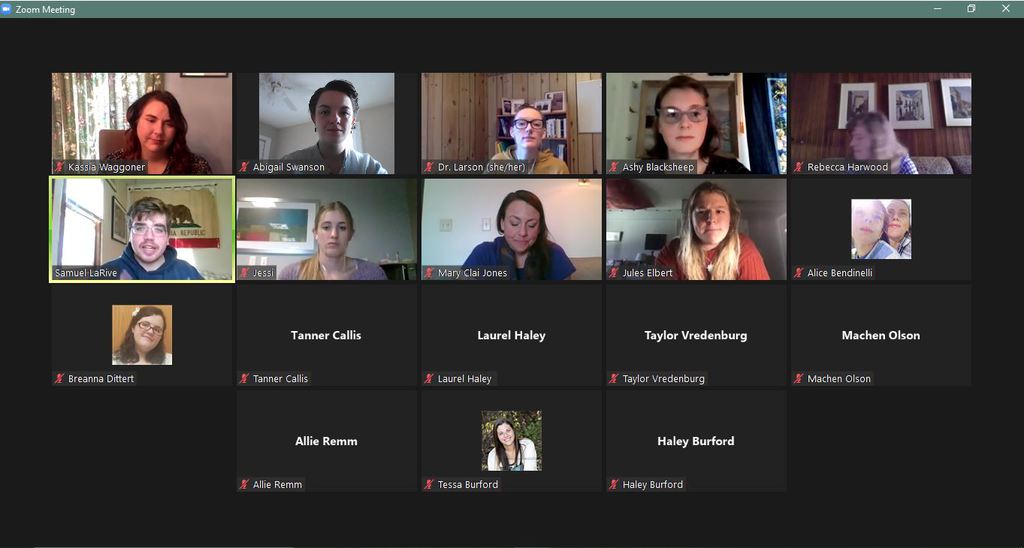 A Zoom Meeting takes place for the Sigma Tau Delta High Plains Regional Conference