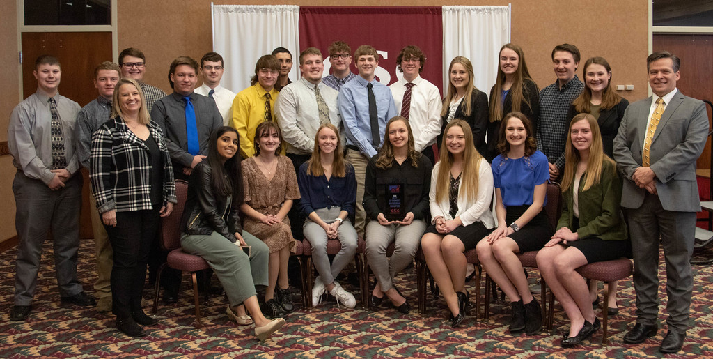 High school students pose with their award at Best of the West Invitational hosted by CSC.