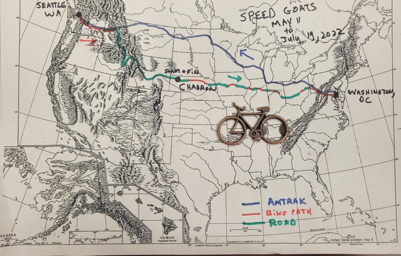 map of bike route across the US