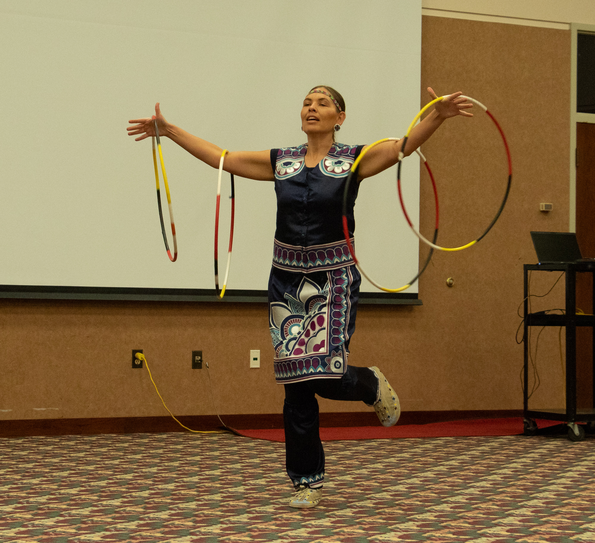 Native American woman dancing