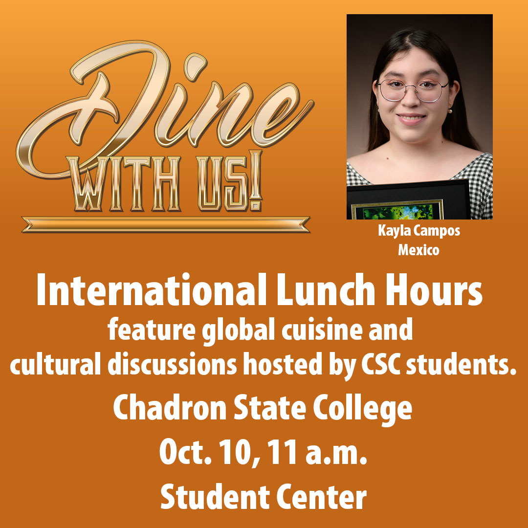 A poster for an international lunch program