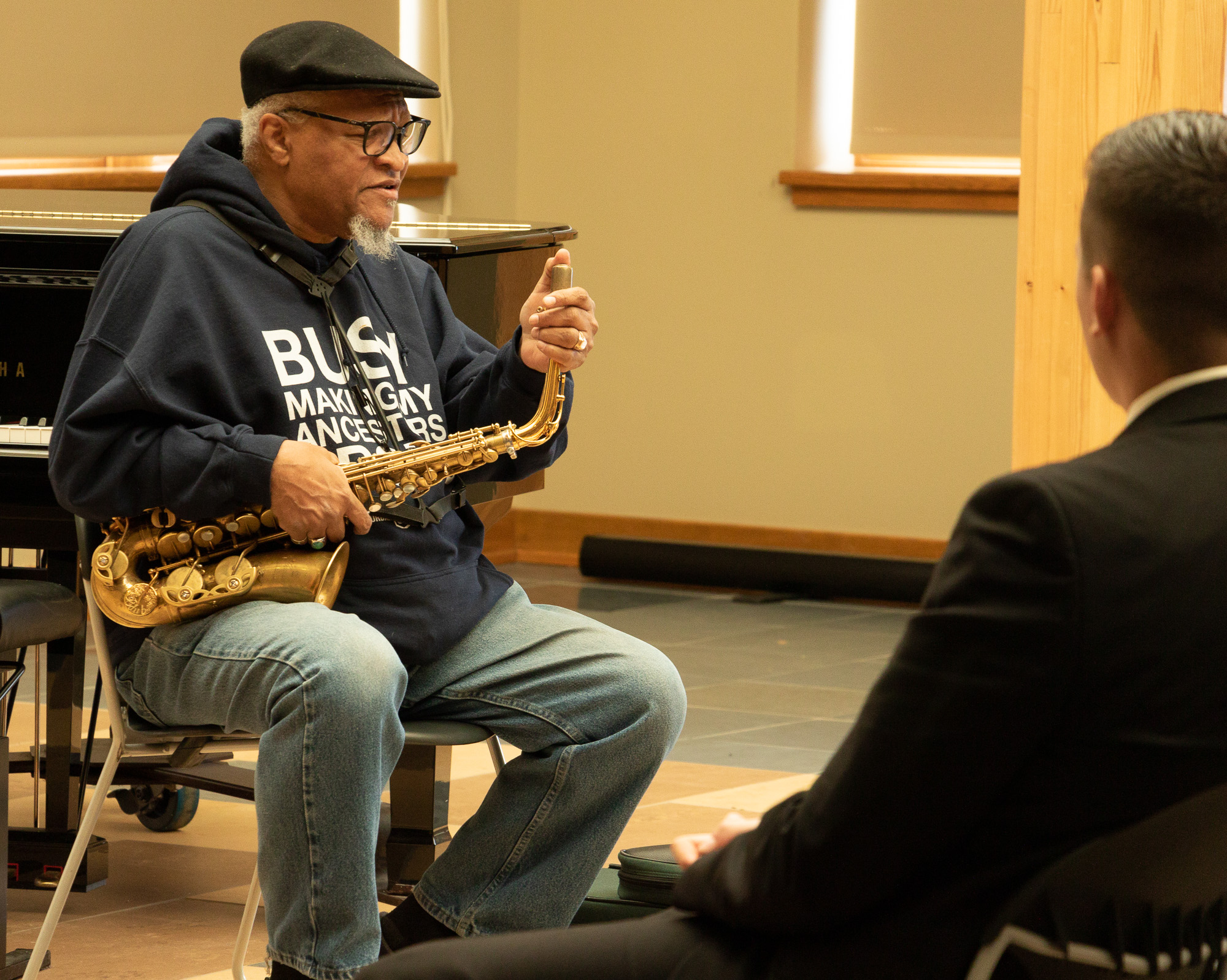 Man with a saxophone