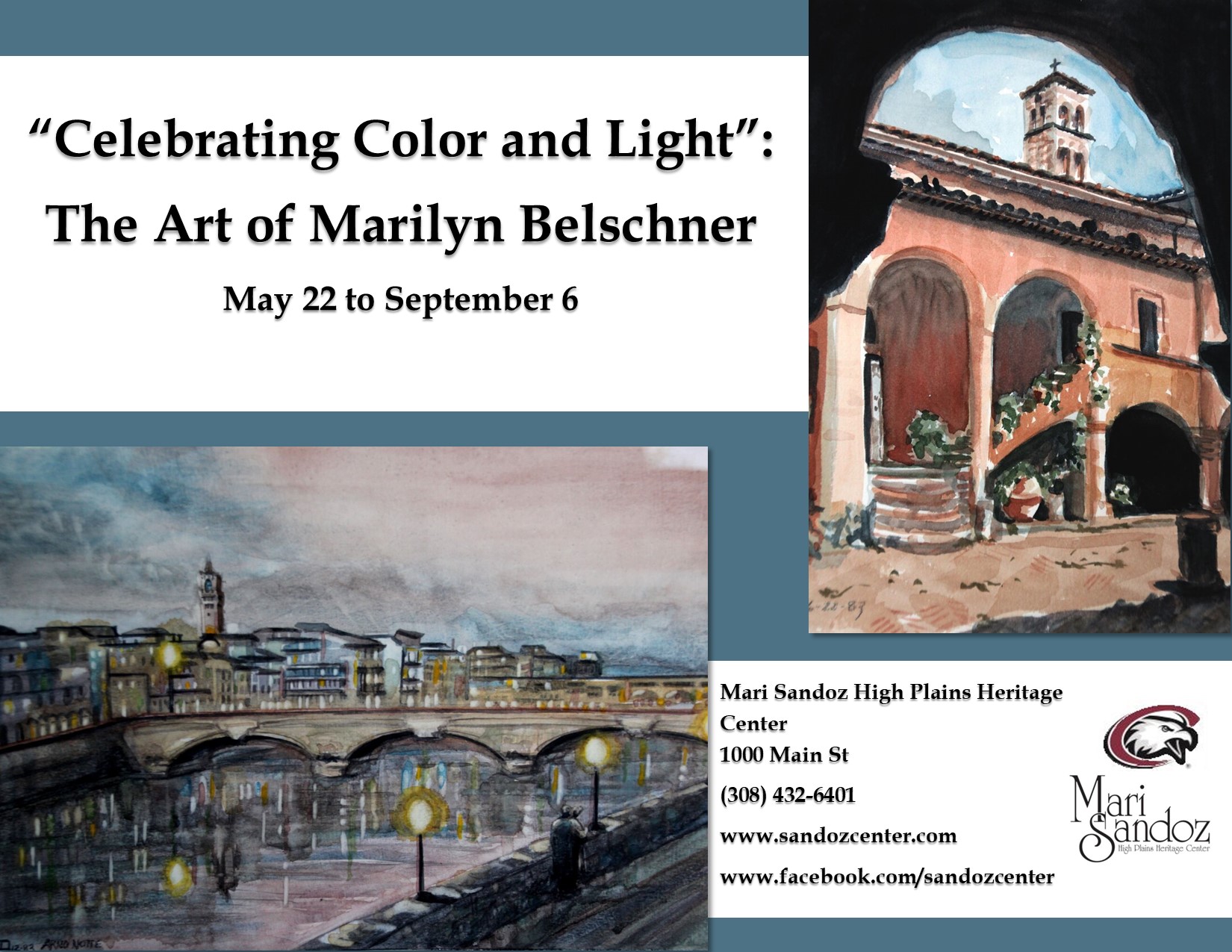 Poster about Marilyn Belschner art exhibit