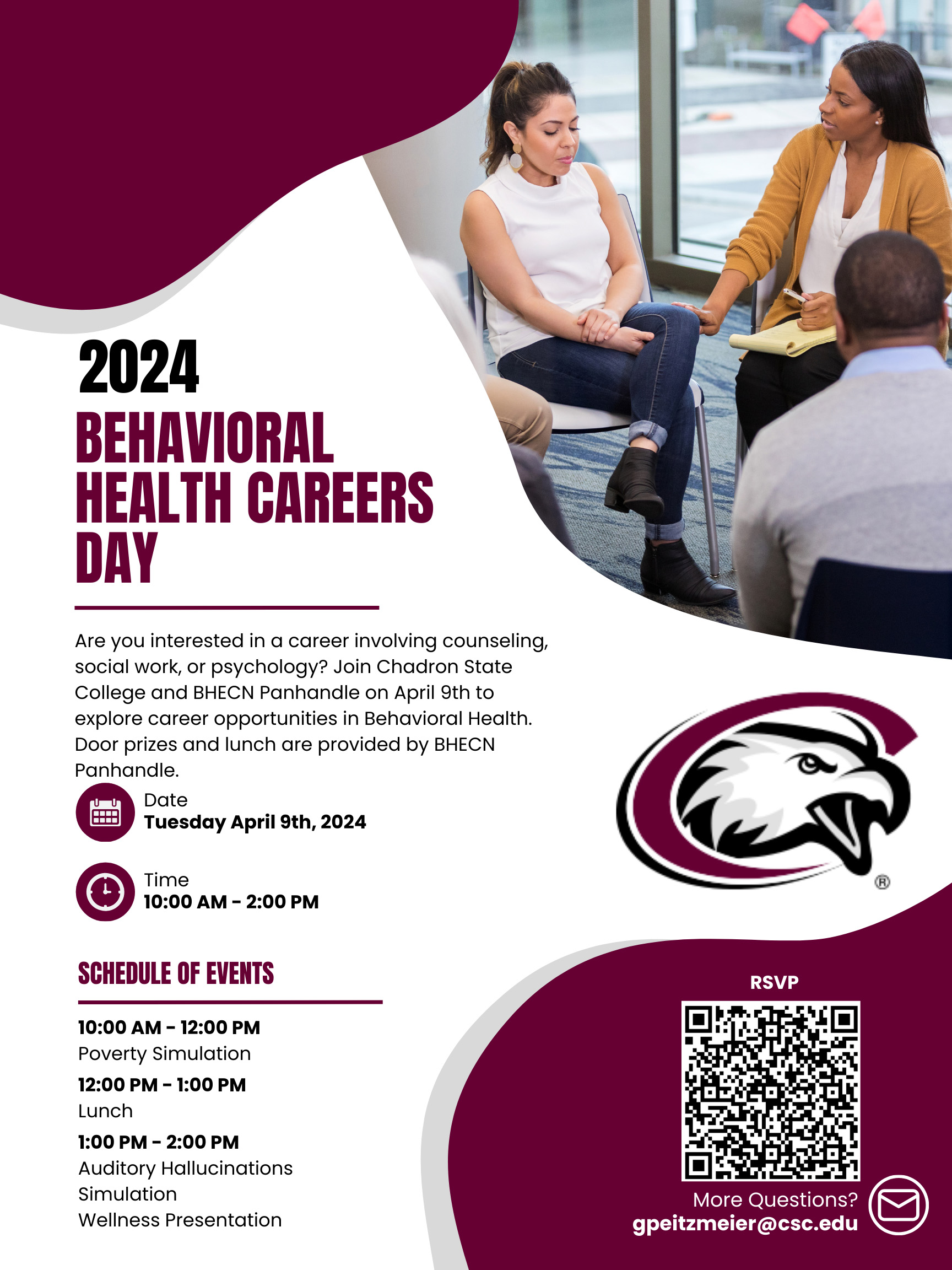 Poster about a behavioral health career day