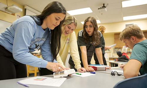 FCS students work on a project in the Burkhiser Complex