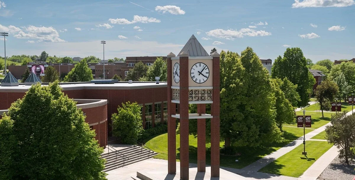 Photo of clock tower and student center