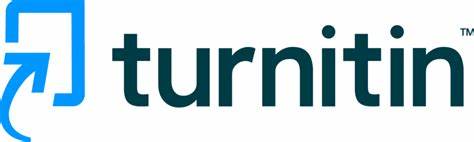 Turnitin logo blue icon black letters spelling Turnitin.